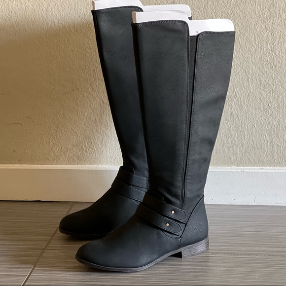 New Dr. Scholl's Womens Reach for it Riding Boots Leather Wide Calf - Picture 4 of 13